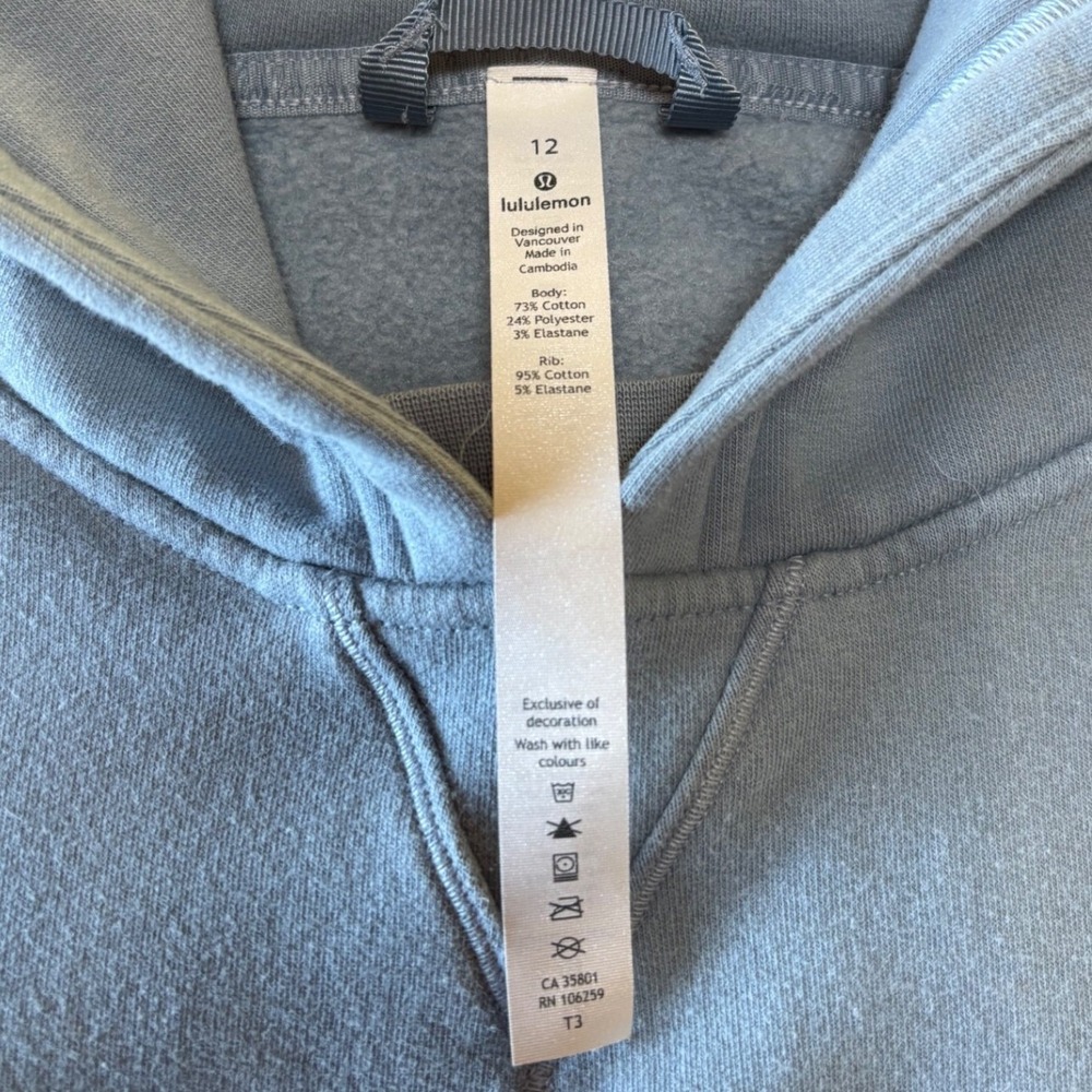 Lululemon Womens All Yours Graphic Hoodie Light Blue Hooded Soft Pocket Size 12 - Picture 5 of 12
